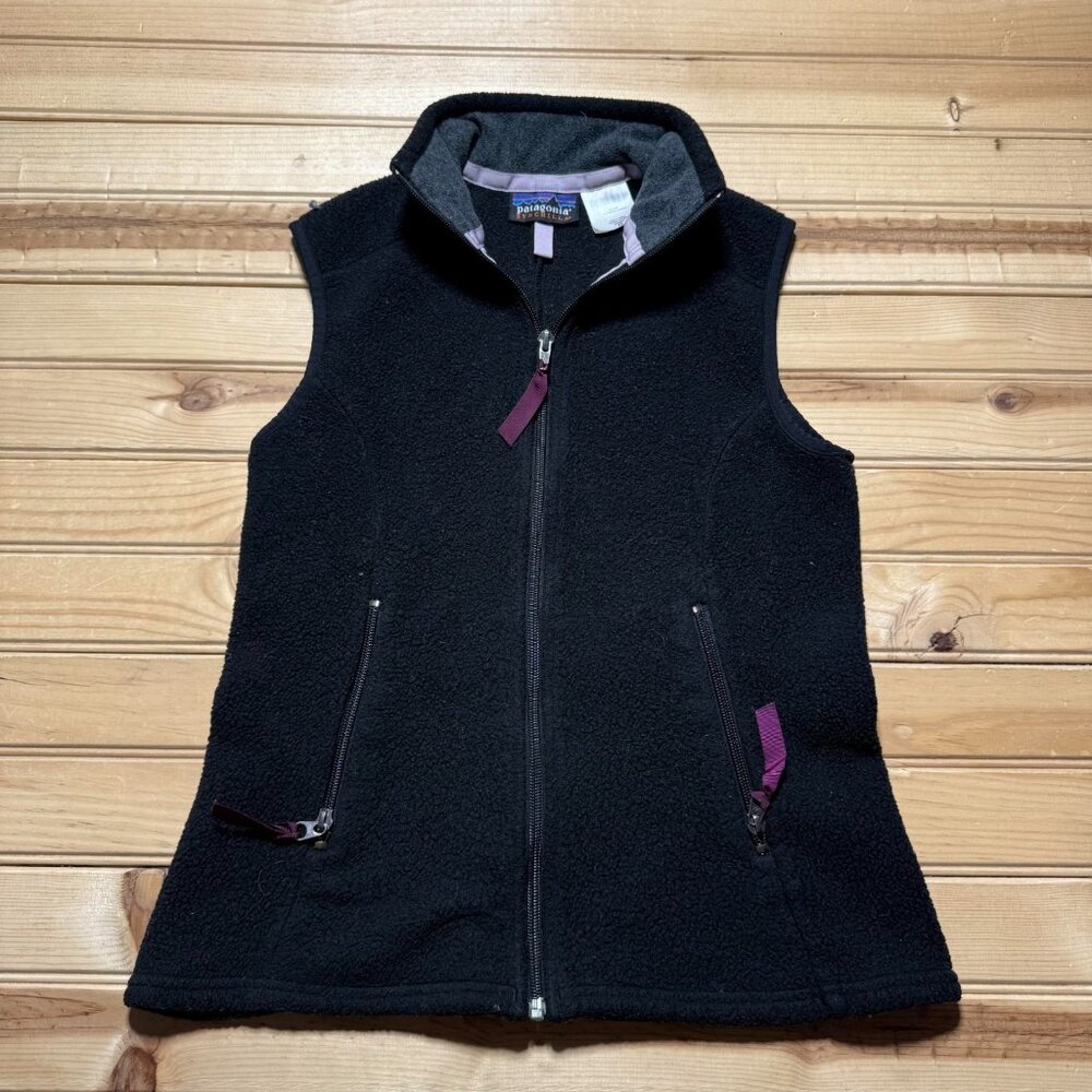 Patagonia Synchilla Fleece Full Zip Mock Neck Pocket Outdoor Vest Womens Size XS